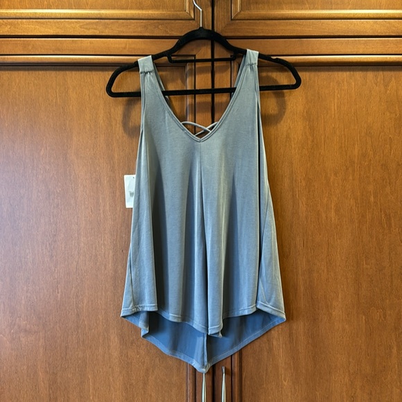 NWT Dry Goods Moa Moa Teal Lace Front Tank - Picture 4 of 5